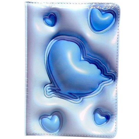 Блокнот 3D.Сердечки, ФОРМАТ А5 (ГОЛУБОЙ)