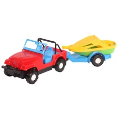 Машинка "Джип із причепом для коней", червоний