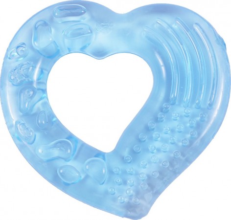 Прорізувач для зубів, з водою "Сердечко" (блакитний)