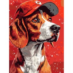 Картина по номерам "Пес в кепке" 30х40 см