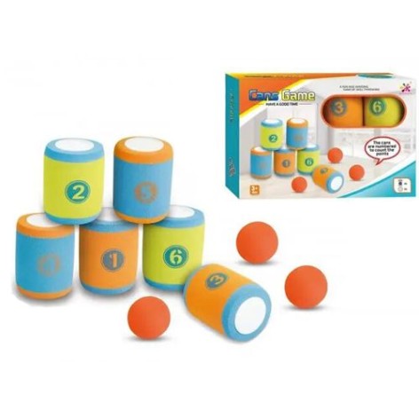 Іграшка банки "Cans Game" 6 банок 10 см, 3 м'ячики 6 см