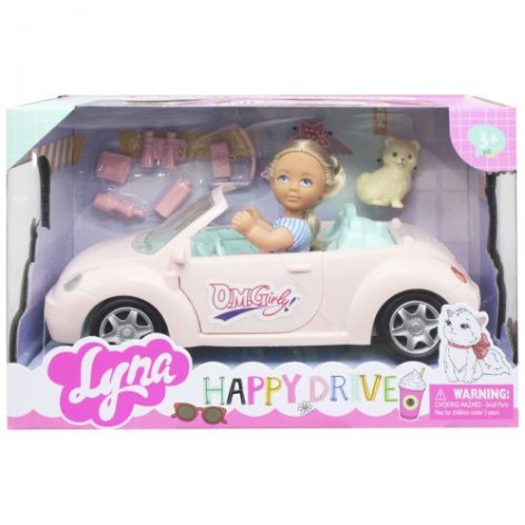 Ігровий набір "Лялька Лія в авто", світло-рожевий
