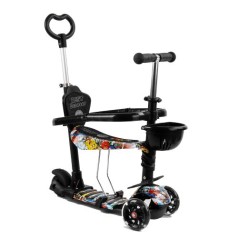 105373 [S3395] Самокат 5в1 S 3395 (1) Best Scooter, АБСТРАКЦІЯ, із захисним бампером, PU колеса, ПІДСВІТКА КОЛІС, в коробці [Коробка]