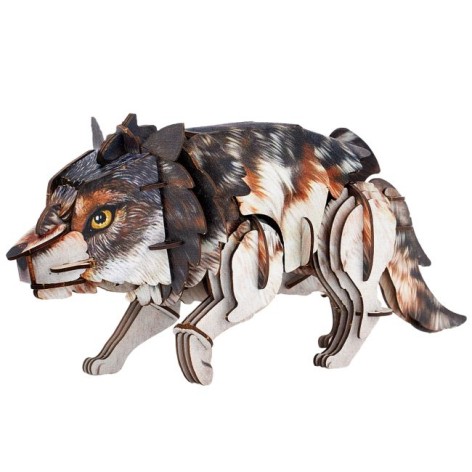 Трехмерная головоломка-конструктор серии Дикие животные "Серый волк"