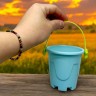 Пісочний набір (відерце, лопатка, 3 формочки для піску) блакитний