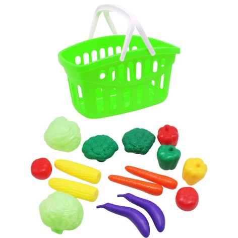 Корзинка с овощами (15 овощей) зеленая