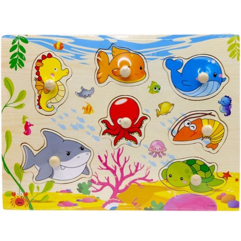 Вкладыши деревянные, 30х22.5 см (МОРСКИЕ ЖИВОТНЫЕ)