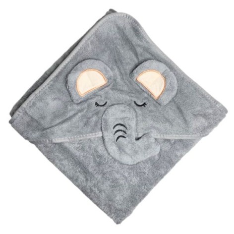 Дитячий рушник з капюшоном, розмір 80*80 см (СІРИЙ)
