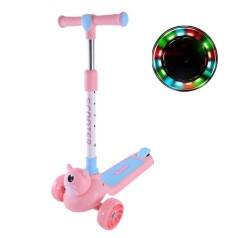 Самокат дитячий 3-х колісний, складний у пакеті (РОЖЕВИЙ)