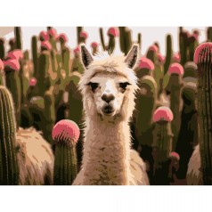 Картина по номерам "Альпака среди цветов" 30х40 см