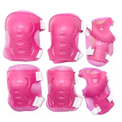 Захисне спорядження, налокітники, наколінники, запястя, у сітці (РОЖЕВИЙ)