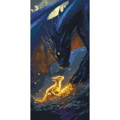 Картина за номерами з фарбами металік "Четверте крило. Зустріч з драконом" 40*80 см