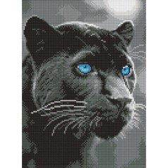 Алмазная мозаика "Взгляд пантеры" 30x40см