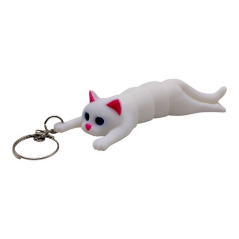 Flexi Cat Long / Довгий Кіт Keychain, Білий