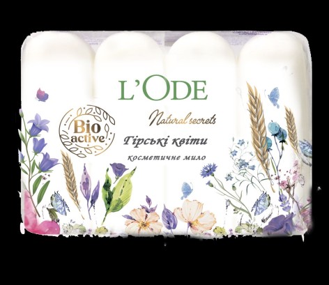 L'Ode, мыло туалетное, Горные цветы, 4шт*60г