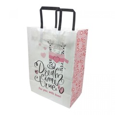 Пакет бумажный с ручками Крафт белый 25х15х34,5см.