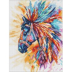 Алмазная мозаика "Яркая лошадь" 30х40см