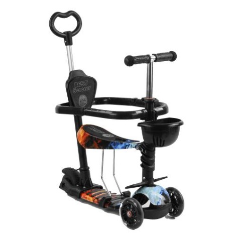 Самокат з ручкою "Best Scooter", "Льод та полум'я"