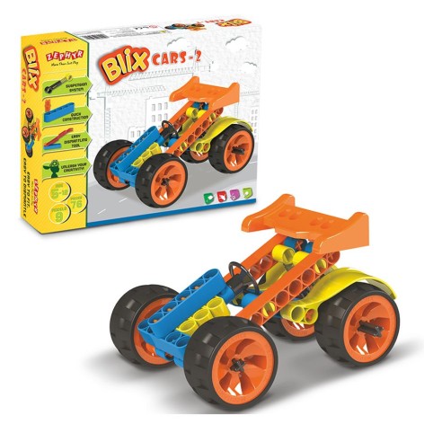 Конструктор полипропиленовый, развивающий "BLIX" Авто №2 (76 элм./9 моделей)