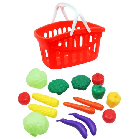 Корзинка с овощами (15 овощей) красная