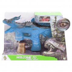Пистолет с мыльными пузырями "Динозавр" голубой