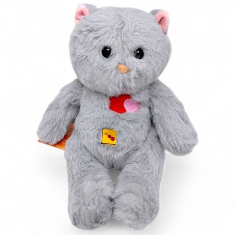 Мягкая игрушка "Котенок Victory" 29 см (СЕРАЯ)