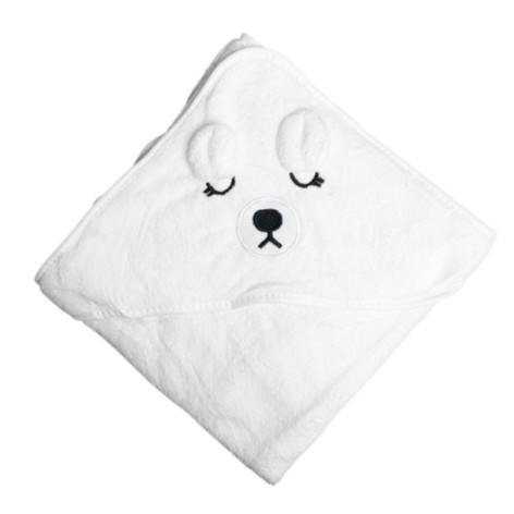 Дитячий рушник з капюшоном, розмір 80*80 см (БІЛИЙ)