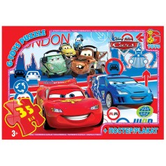 Пазлы "Тачки" + постер, 35 элементов