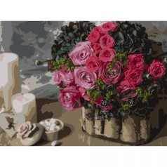 Картина по номерам "Розовый букет" 30х40 см