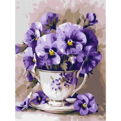 Набір для розпису по номерах "Чай з фіалками" 30х40см