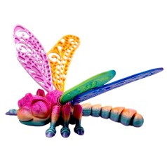 Печатная 3D фигурка стрекоза, в боксе (РОЗОВАЯ), 3D печать
