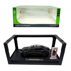 машина мет. 1:24 TESLA с зарядной станцией (ЧЕРНАЯ)