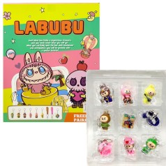 Набор персонажей-брелоков (мини-адвент календарь) "Лабубу" 9 героев в наборе (коробка 23*4,6*28 см)