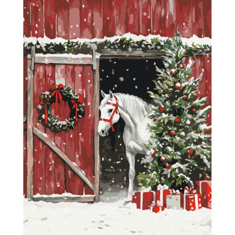 Картина по номерам "Под звон копыт и снега" 40x50 см.