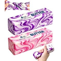 Сквиш-антистресс Масло (butter squishy) мрамор 14 см (микс цветов)