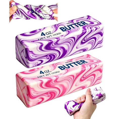 Сквиш-антистресс Масло (butter squishy) мрамор 14 см (микс цветов)