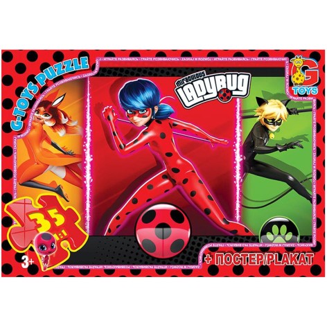 Пазлы ТМ "G-Toys" из серии "Леди Баг", 35 эл.