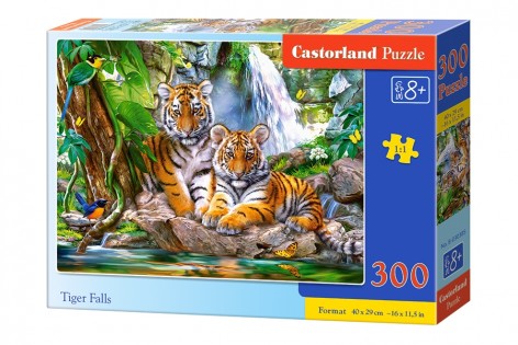 Пазли "Тигри біля водоспаду", 300 елементів