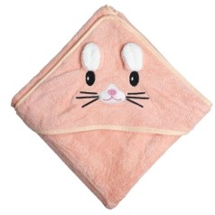 Дитячий рушник з капюшоном, розмір 80*80 см (ПЕРСИКОВИЙ)