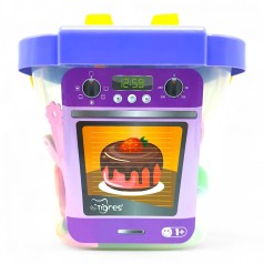 Набір посуду з плитою "Ромашка" в відерці (25 шт), фіолетовий