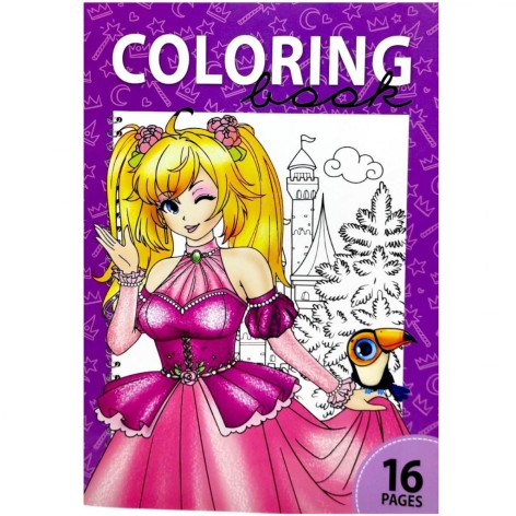 Розфарбовка,210х297 мм (ПРИНЦЕСА І ПТАШКА)