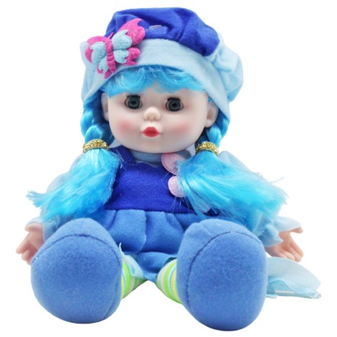 Музыкальная мягкая кукла (синий)