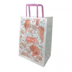 Пакет бумажный с ручками Крафт белый 25х15х34,5см.