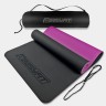 Коврик для йоги и фитнеса EasyFit TPE+TC 6 мм двухслойный + Чехол черный с фиолетовым