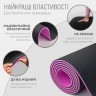 Коврик для йоги и фитнеса EasyFit TPE+TC 6 мм двухслойный + Чехол черный с фиолетовым