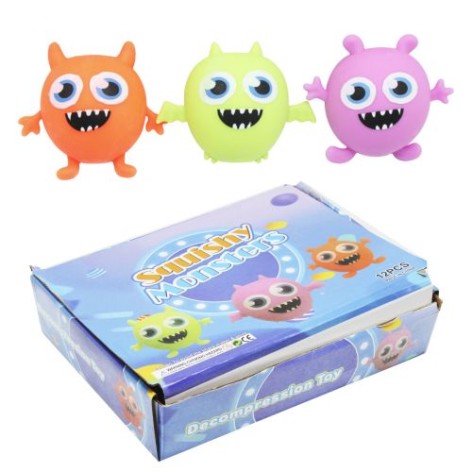Игрушка антистресс "Веселые монстрики", 12 шт