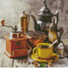 Алмазная мозаика "Набор для кофеварки" 30х30 см