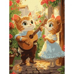 Картина по номерам "Кошачьи романсы", 30х40 см
