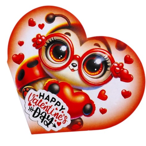 Открытка поздравительная "Валентинка" 13,1х7,1 см (10 штук)