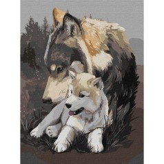 Картина по номерам "Волчья нежность" ★★★★★